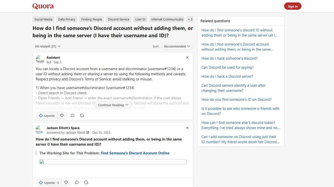 How to find someone's Discord account without adding them, or being in the same server (I have their username and ID) - Quora
